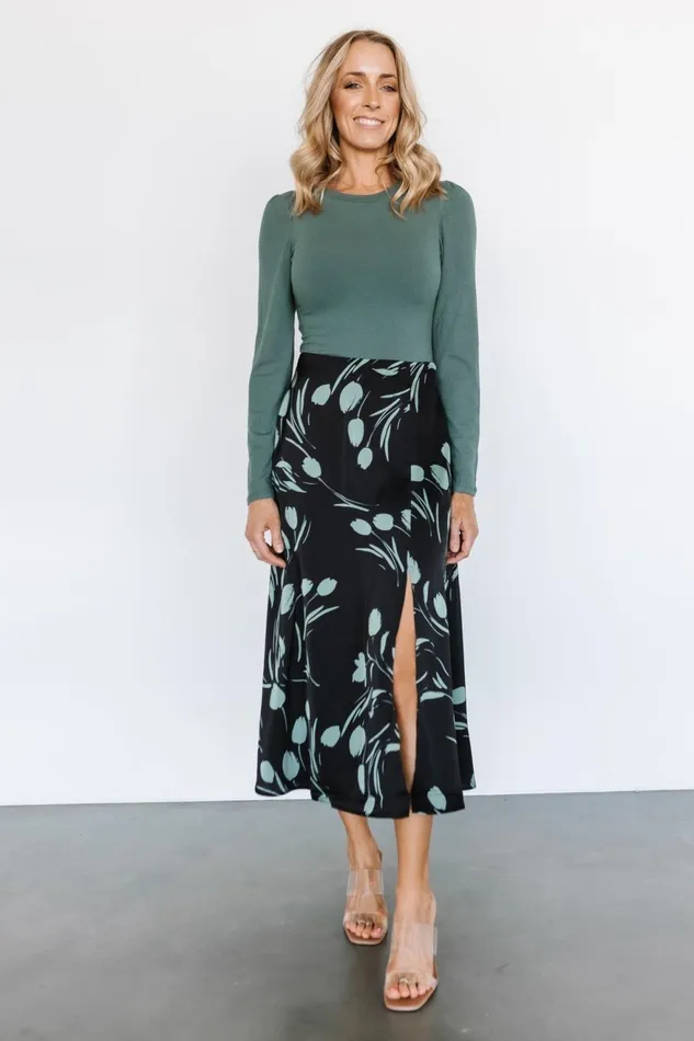 Women Skirts Baltic Born Tallyn Midi Skirt Black Green