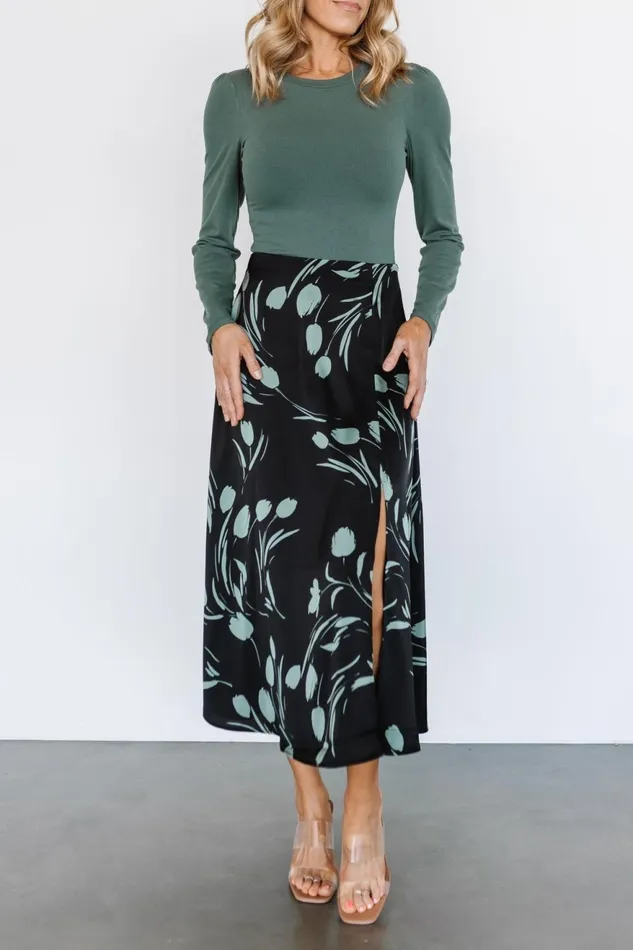Women Skirts Baltic Born Tallyn Midi Skirt Black Green