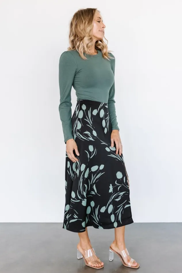 Women Skirts Baltic Born Tallyn Midi Skirt Black Green