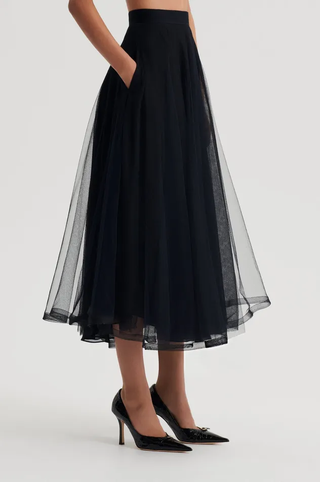Women Skirts Scanlan Theodore TULLE SKIRT BLACK Women Skirts Scanlan Theodore TULLE SKIRT BLACK
