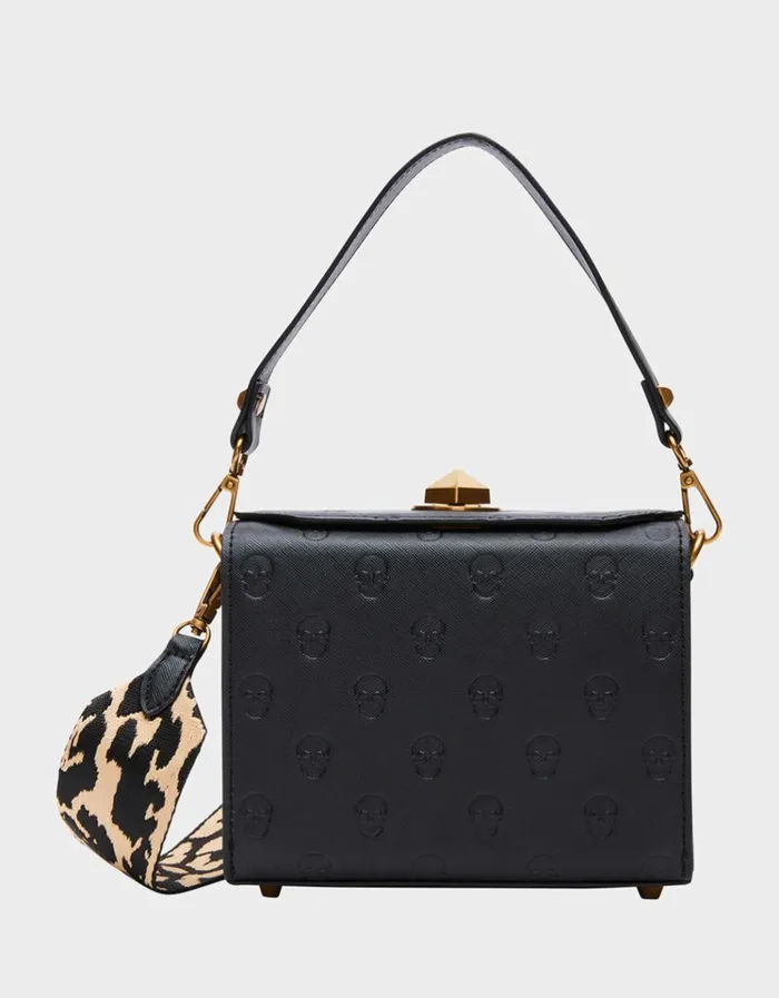 Women SKULLICIOUS BOX BAG BLACK Betsey Johnson
