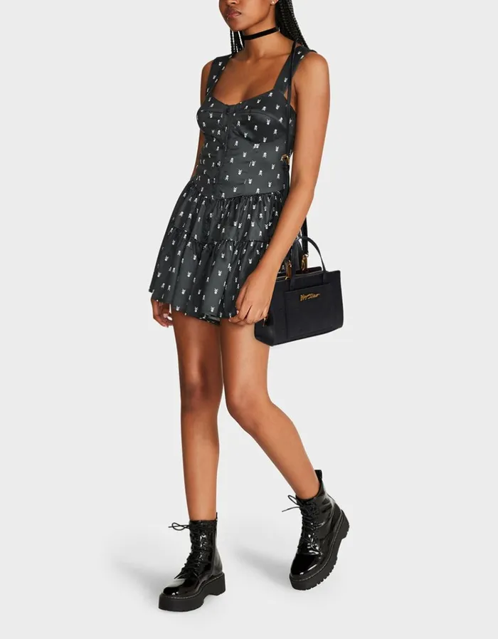 Women SKULLICIOUS SMALL SATCHEL BLACK Betsey Johnson Women SKULLICIOUS SMALL SATCHEL BLACK Betsey Johnson