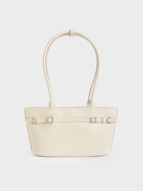 Women Sloane ElongatedHandle Shoulder Bag 8211 Cream CHARLES and KEITH Shoulder Bags Women Sloane ElongatedHandle Shoulder Bag 8211 Cream CHARLES and KEITH Shoulder Bags