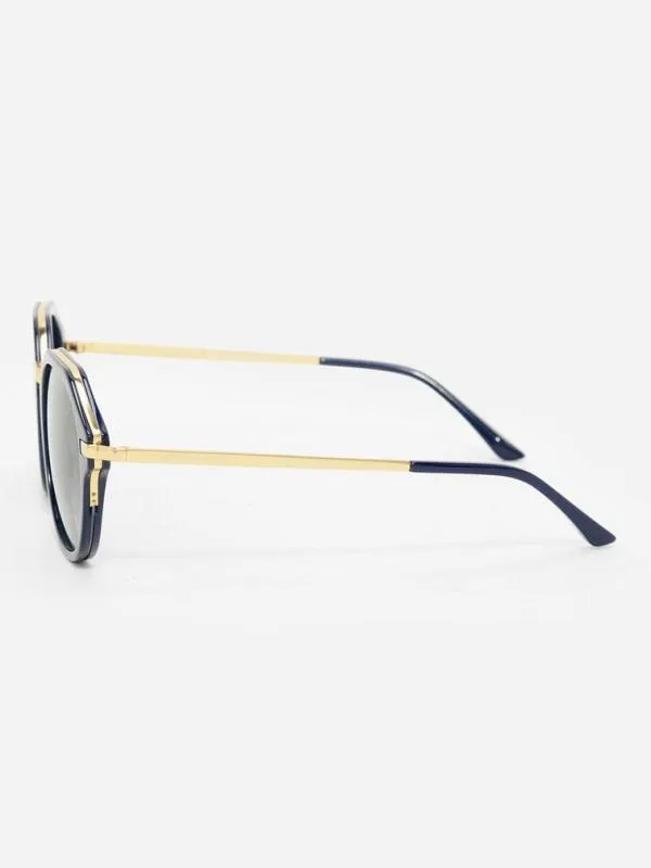 Women Solana Angular Oval Sunglasses 8211 Navy CHARLES and KEITH Round