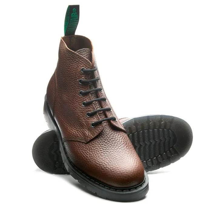 Women Solovair Astronaut Boots Gaucho Brown Grain 6 Eye Astronaut Boot