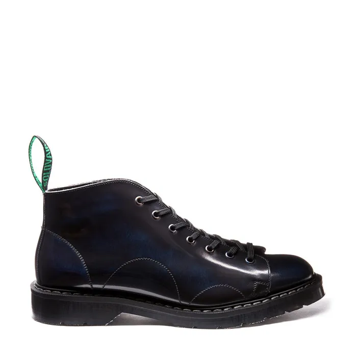 Women Solovair Monkey Boots Navy Blue RubOff Monkey Boot