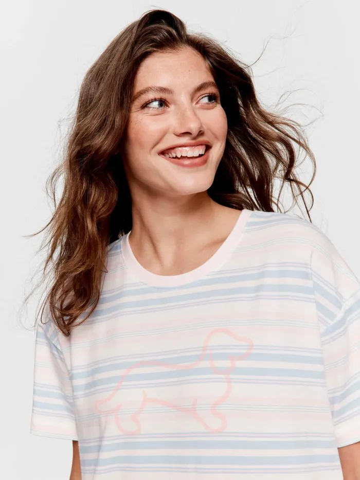 Women Stripe Sleep Tee Multi Peter Alexander Nighties