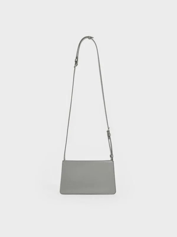 Women Structured Boxy Shoulder Bag 8211 Grey CHARLES and KEITH Shoulder Bags