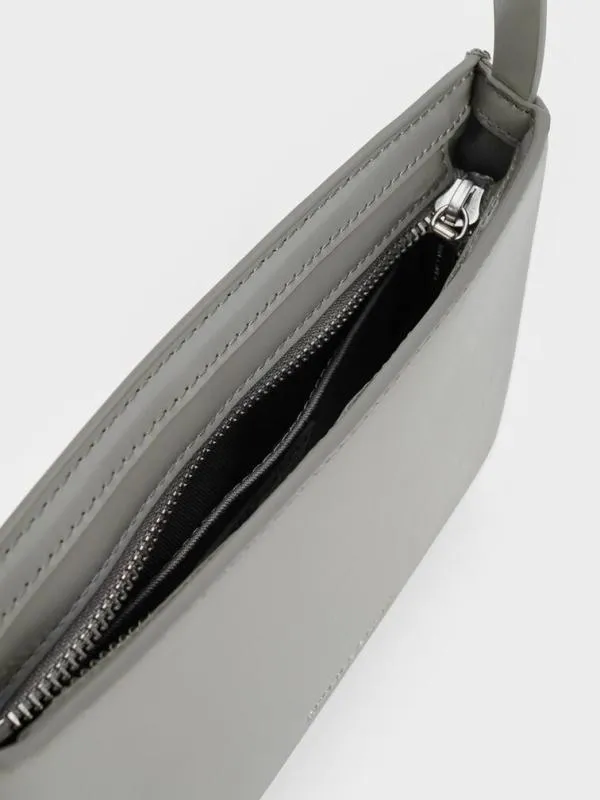 Women Structured Boxy Shoulder Bag 8211 Grey CHARLES and KEITH Shoulder Bags