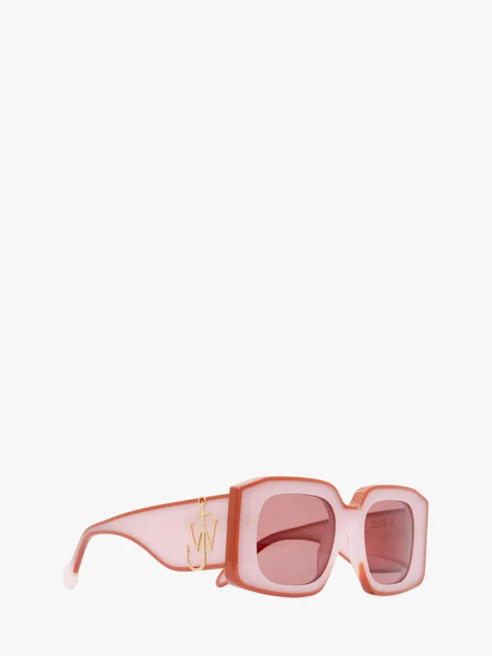 Women SUNGLASSES JW Anderson LARGE SQUARE BUMPER SUNGLASSES Pinkorange Women SUNGLASSES JW Anderson LARGE SQUARE BUMPER SUNGLASSES Pinkorange