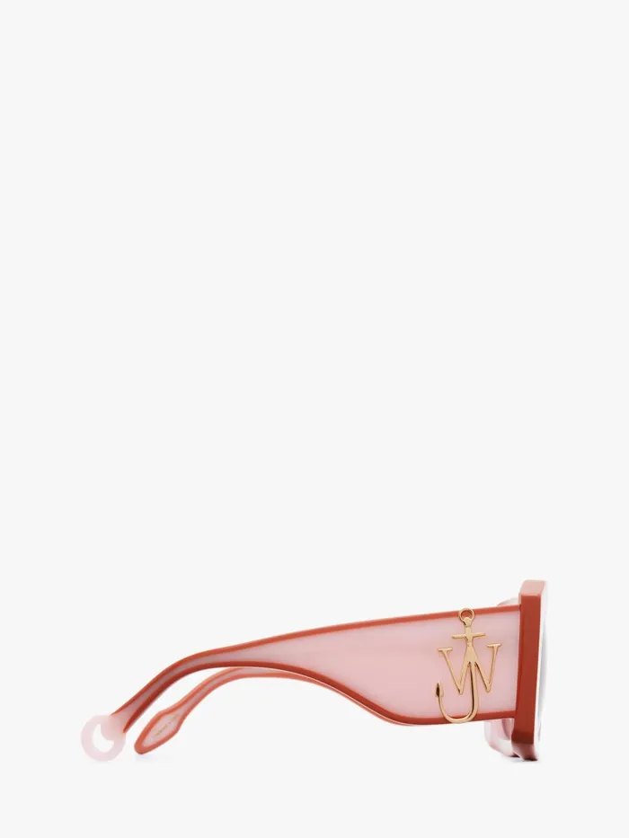 Women SUNGLASSES JW Anderson LARGE SQUARE BUMPER SUNGLASSES Pinkorange Women SUNGLASSES JW Anderson LARGE SQUARE BUMPER SUNGLASSES Pinkorange