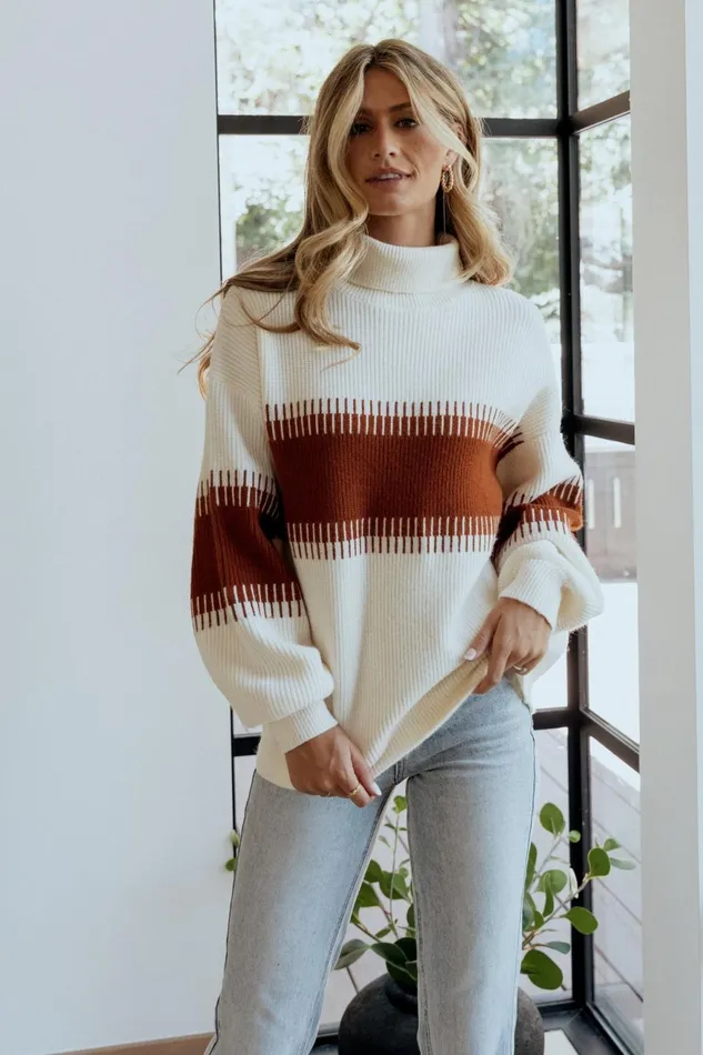 Women Sweaters Baltic Born Antonov Turtle Neck Sweater Cream Spice