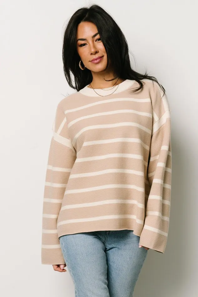 Women Sweaters Baltic Born Conway Striped Sweater Natural
