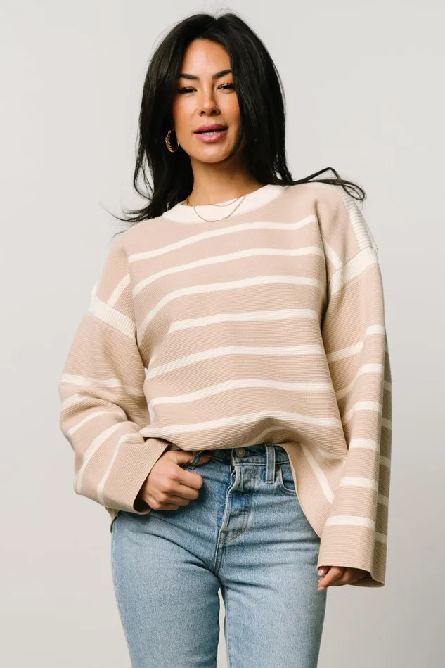 Women Sweaters Baltic Born Conway Striped Sweater Natural Women Sweaters Baltic Born Conway Striped Sweater Natural