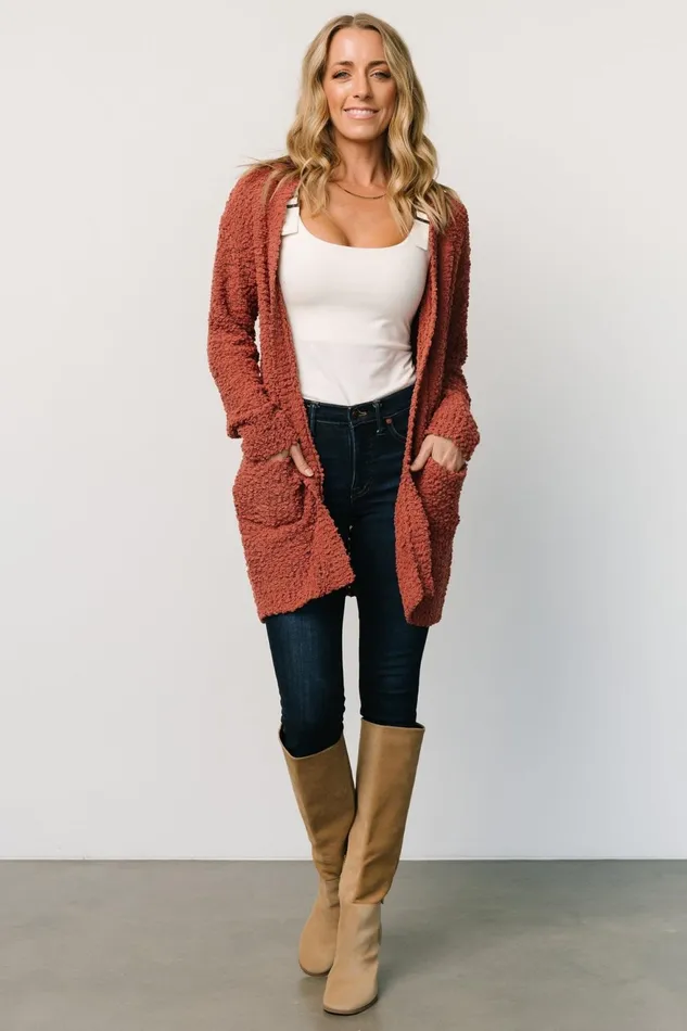 Women Sweaters Baltic Born Oxford Pocket Cardigan Rust