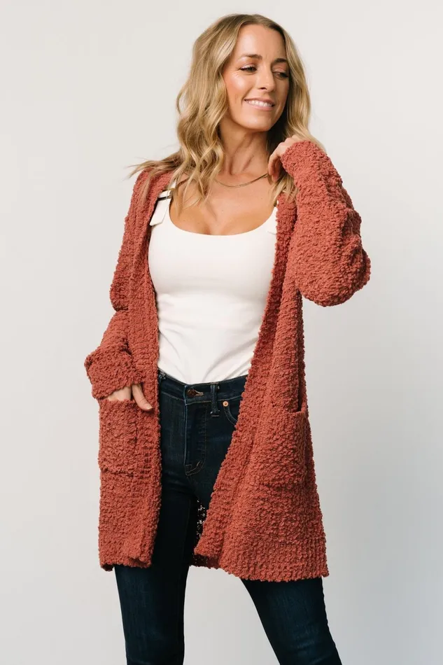 Women Sweaters Baltic Born Oxford Pocket Cardigan Rust Women Sweaters Baltic Born Oxford Pocket Cardigan Rust