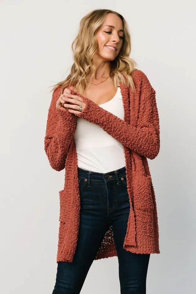 Women Sweaters Baltic Born Oxford Pocket Cardigan Rust Women Sweaters Baltic Born Oxford Pocket Cardigan Rust
