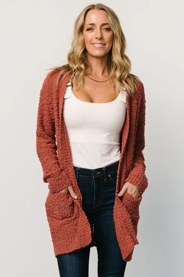 Women Sweaters Baltic Born Oxford Pocket Cardigan Rust Women Sweaters Baltic Born Oxford Pocket Cardigan Rust