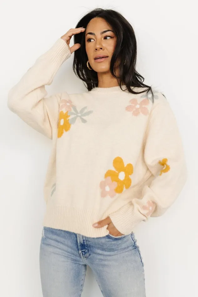Women Sweaters Baltic Born Roxy Sweater Cream Flower