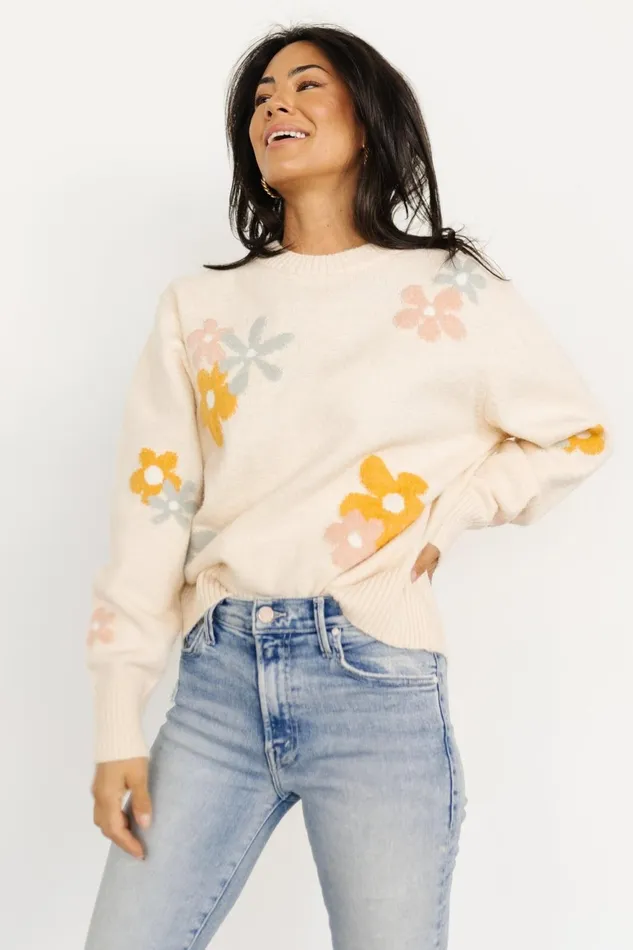 Women Sweaters Baltic Born Roxy Sweater Cream Flower Women Sweaters Baltic Born Roxy Sweater Cream Flower