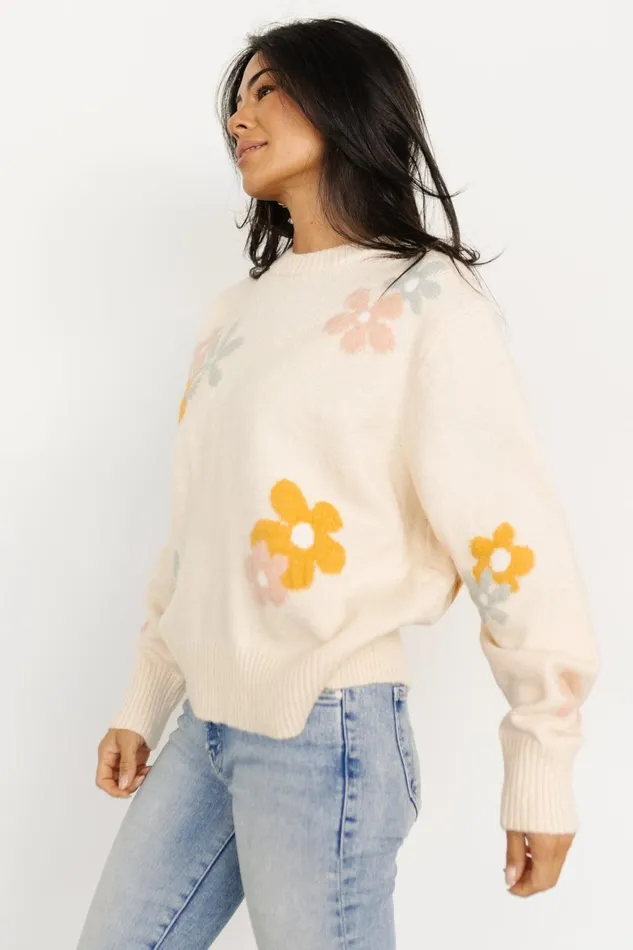 Women Sweaters Baltic Born Roxy Sweater Cream Flower Women Sweaters Baltic Born Roxy Sweater Cream Flower