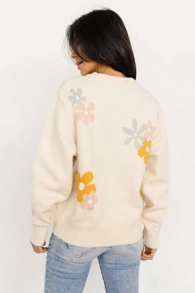 Women Sweaters Baltic Born Roxy Sweater Cream Flower Women Sweaters Baltic Born Roxy Sweater Cream Flower