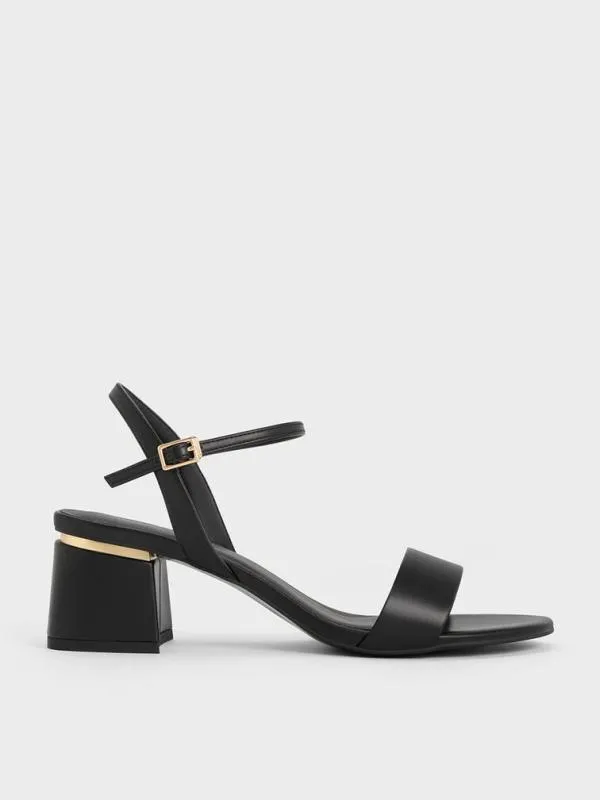 Women Sylva BlockHeel Sandals 8211 Black CHARLES and KEITH Heels