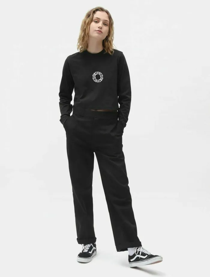 Women TShirts and Tops Dickies Globe TShirt Crop Black