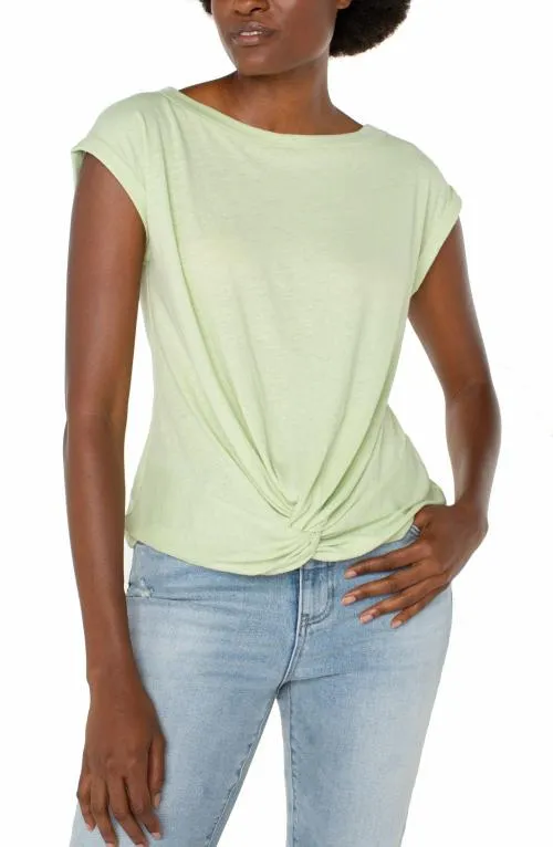 Women Tees Liverpool Los Angeles Short Sleeve Boat Neck Knit Top Lime Sherbet Women Tees Liverpool Los Angeles Short Sleeve Boat Neck Knit Top Lime Sherbet