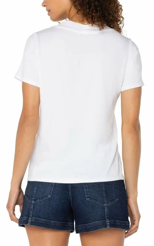 Women Tees Liverpool Los Angeles Short Sleeve Knit Tee White