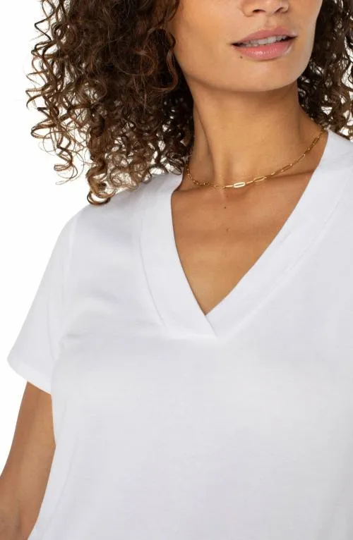Women Tees Liverpool Los Angeles Short Sleeve Knit Tee White