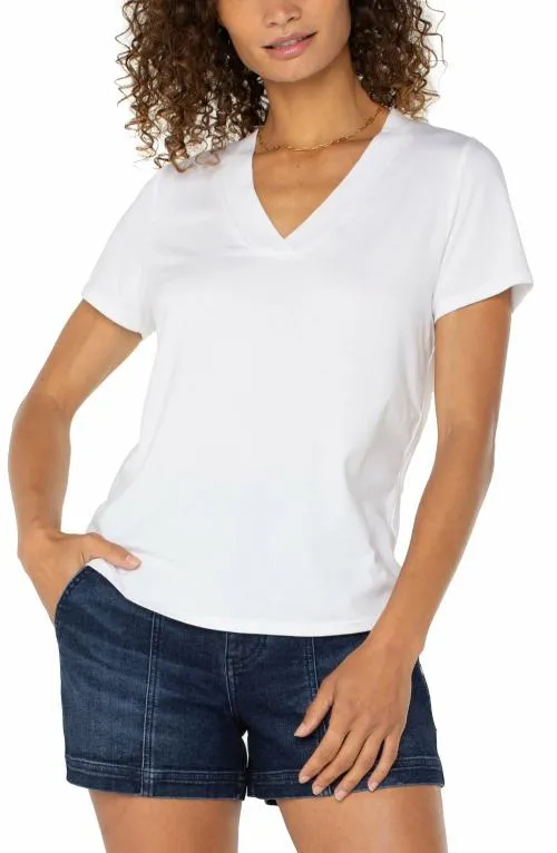 Women Tees Liverpool Los Angeles Short Sleeve Knit Tee White