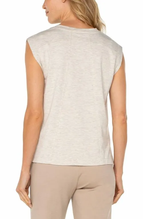 Women Tees Liverpool Los Angeles Sleeveless Knit Top Oatmeal Heather