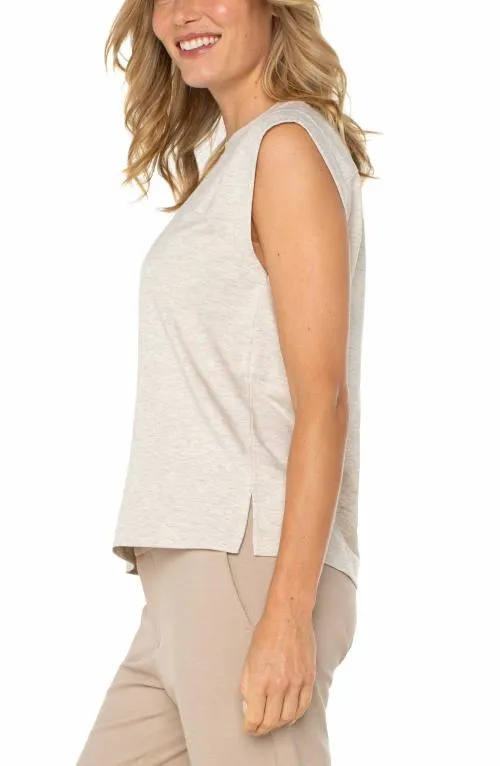 Women Tees Liverpool Los Angeles Sleeveless Knit Top Oatmeal Heather
