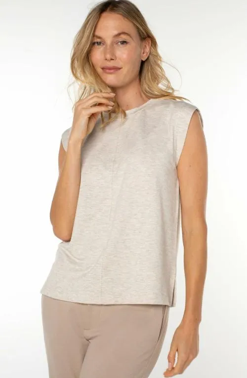 Women Tees Liverpool Los Angeles Sleeveless Knit Top Oatmeal Heather