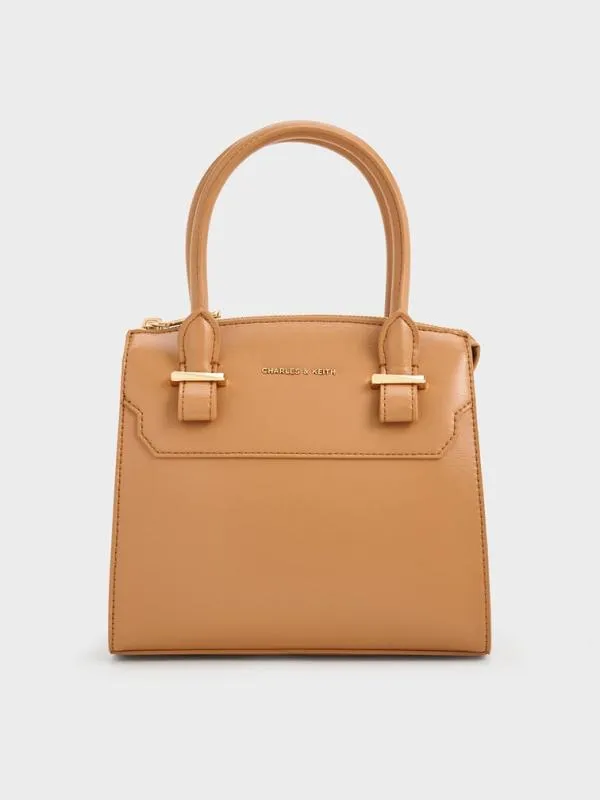Women Temmie Structured Tote Bag 8211 Toffee CHARLES and KEITH Top Handle Bags Women Temmie Structured Tote Bag 8211 Toffee CHARLES and KEITH Top Handle Bags