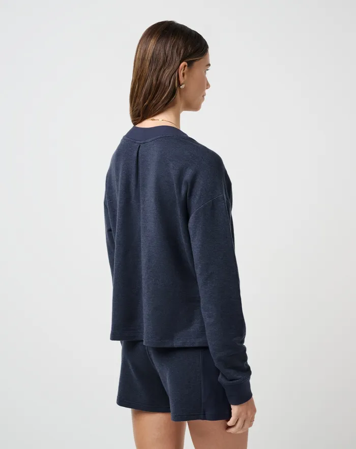 Women The Cloud Collection TravisMathew CLOUD TERRY PULLOVER Heather Navy Blazer Women The Cloud Collection TravisMathew CLOUD TERRY PULLOVER Heather Navy Blazer