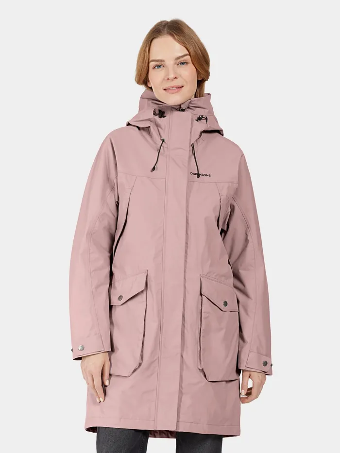 Women Thelma Parka Oyster Lilac Didriksons Autumn Jackets
