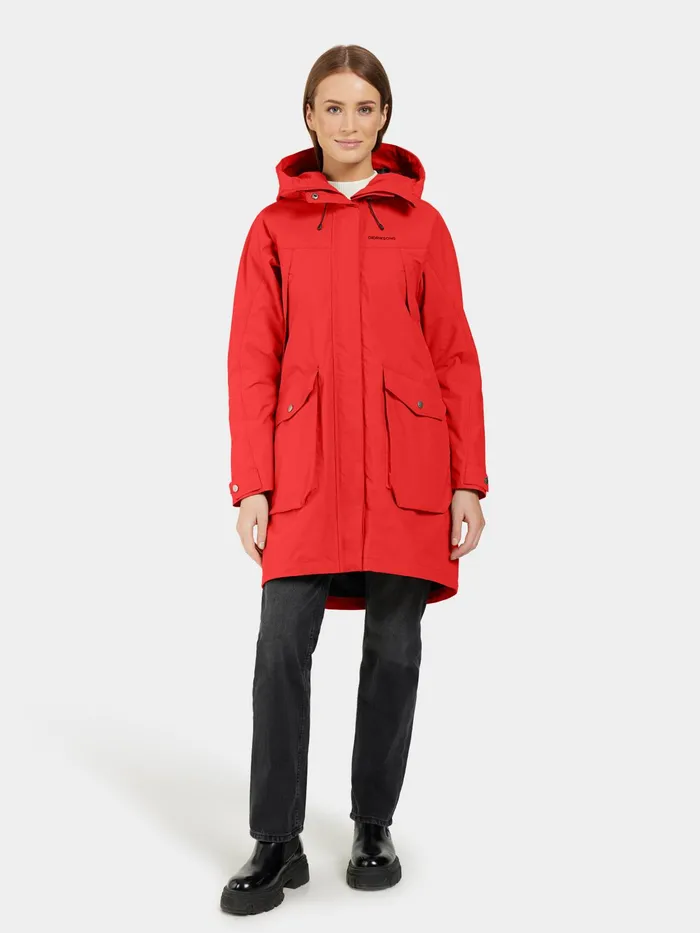 Women Thelma Parka Pomme Red Didriksons Spring Jackets