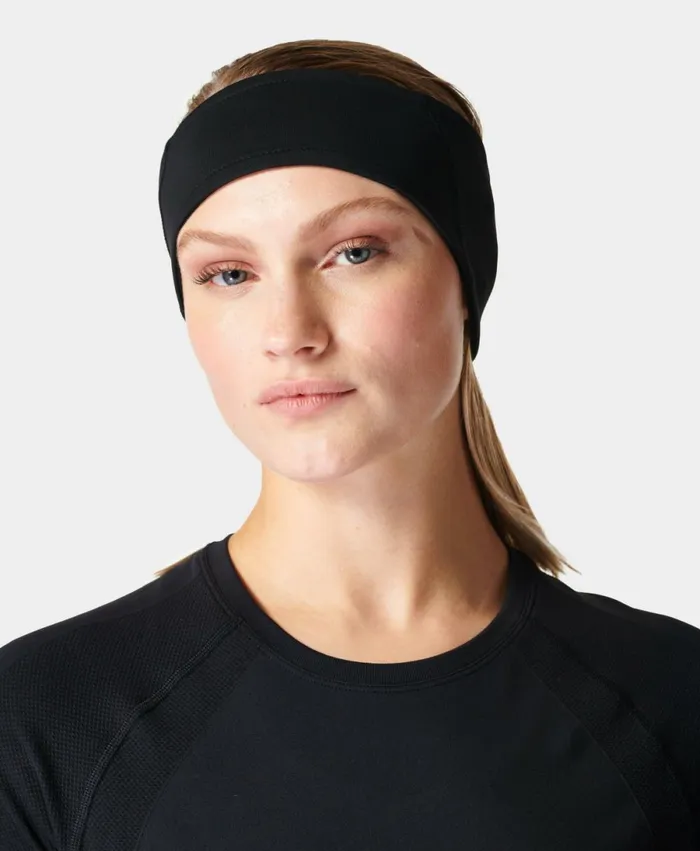 Women Therma Run Earwarmer Black Sweaty Betty Hats Scarves Gloves
