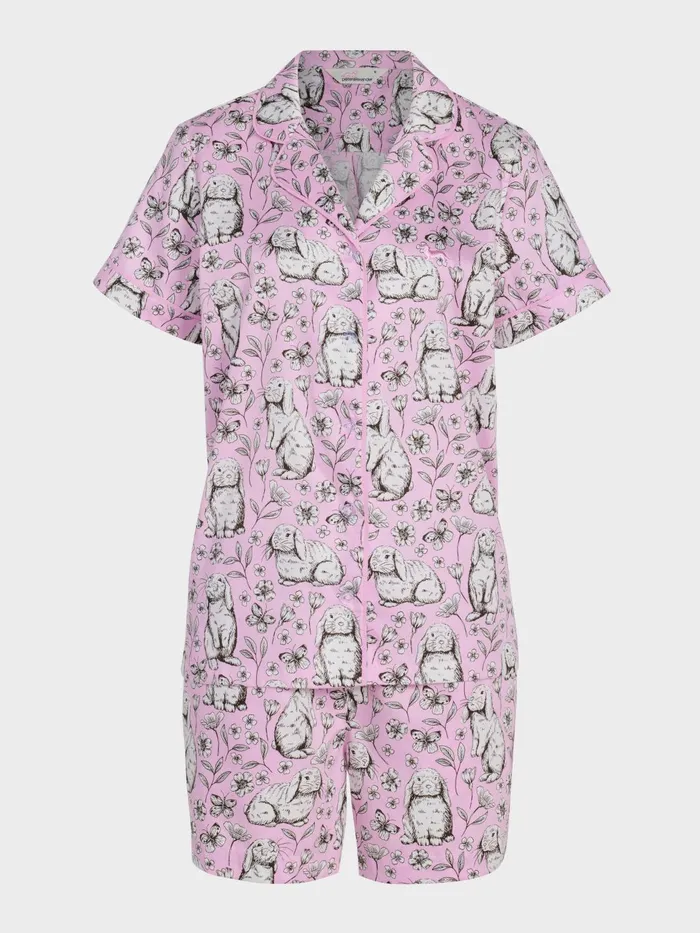 Women Toile Bunny Shortie Pj Set Multi Peter Alexander Sets and Onesies
