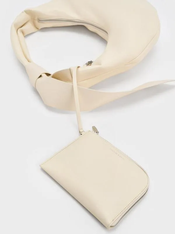 Women Toni Knotted Crescent Hobo Bag 8211 Chalk CHARLES and KEITH Hobo Bags