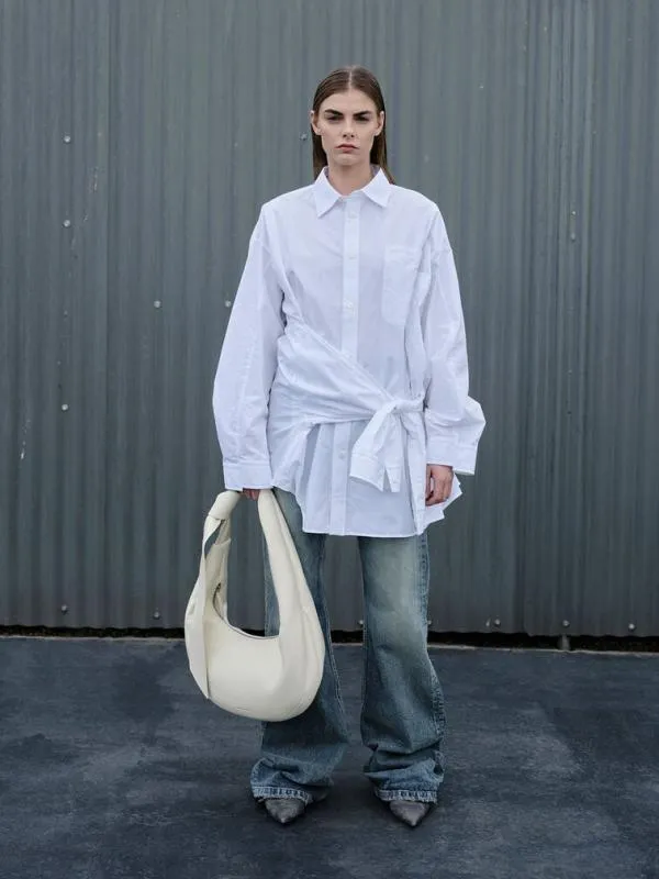 Women Toni Knotted Crescent Hobo Bag 8211 Chalk CHARLES and KEITH Hobo Bags