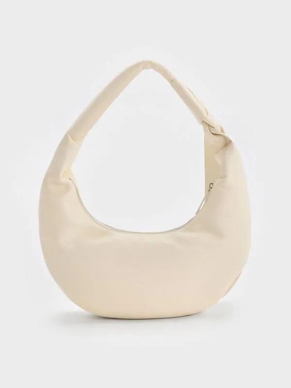 Women Toni Knotted Crescent Hobo Bag 8211 Chalk CHARLES and KEITH Hobo Bags