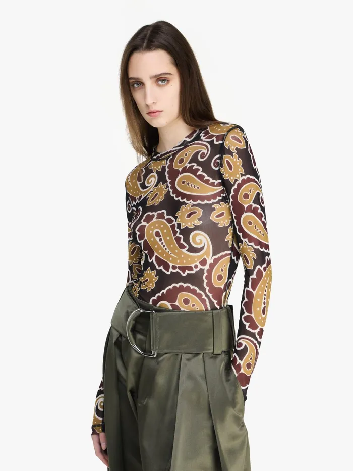 Women Tops and Shirts JW Anderson LONG SLEEVE UNDERPINNING Red Brown Women Tops and Shirts JW Anderson LONG SLEEVE UNDERPINNING Red Brown
