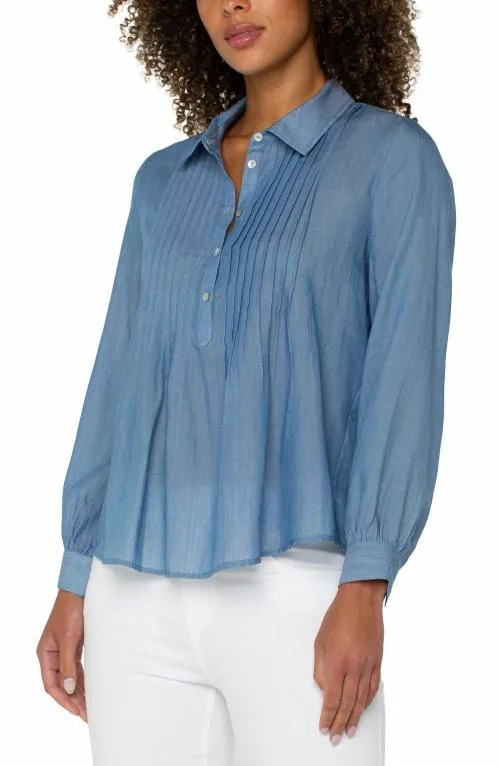 Women Tops Liverpool Los Angeles Long Sleeve Popover Woven Blouse Bridgeton Light Women Tops Liverpool Los Angeles Long Sleeve Popover Woven Blouse Bridgeton Light
