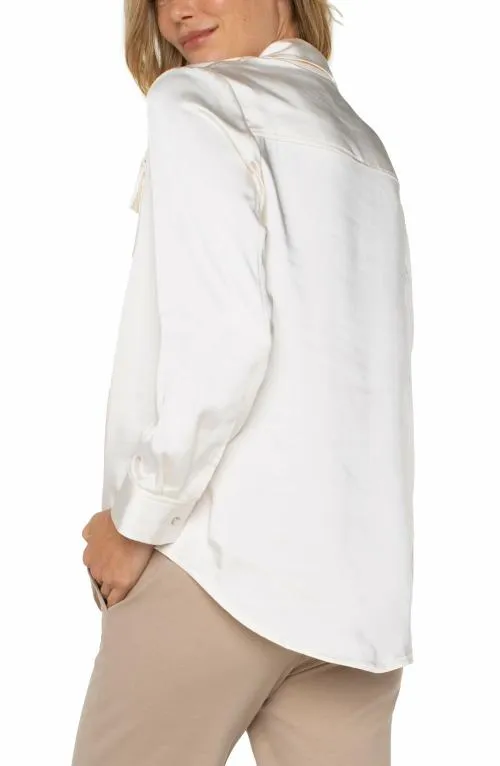 Women Tops Liverpool Los Angeles Longline Shacket Sweet Cream