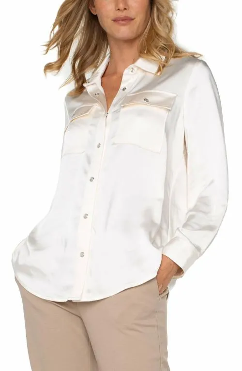Women Tops Liverpool Los Angeles Longline Shacket Sweet Cream