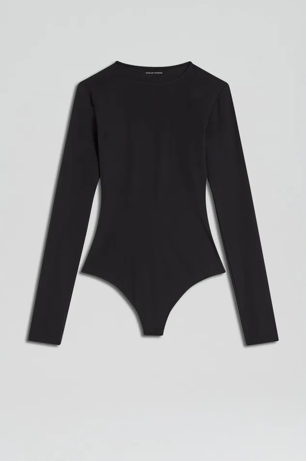 Women Tops Scanlan Theodore CREW NECK BODYSUIT BLACK Women Tops Scanlan Theodore CREW NECK BODYSUIT BLACK