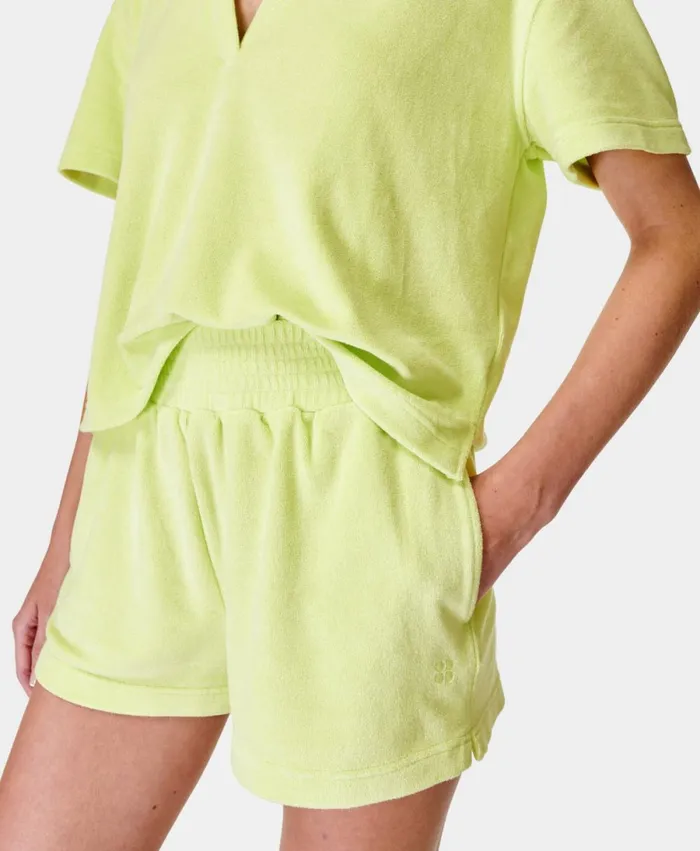 Women Towelling Short Pomelo Green Sweaty Betty Shorts Skirts